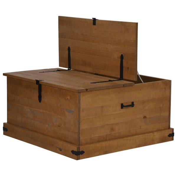 Caixa de arrumação HALDEN 91x91x47 cm pinho maciço - Image 4