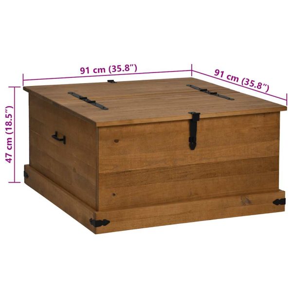 Caixa de arrumação HALDEN 91x91x47 cm pinho maciço - Image 8