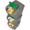 JUEGO DE 3 CUBOS DE RECICLAJE -75 LITROS DE COMPARTIMENTO- GRIS - Image 2