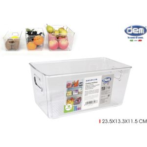 CESTA MULTIUSOS TRANSPARENTE 23.5X13.3C DEM