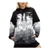SUDADERA UNISEX QUE BRILLA EN LA OSCURIDAD, INSPIRADA EN EL CEMENTERIO DE THE HAUNTED MANSION. TALLA XL