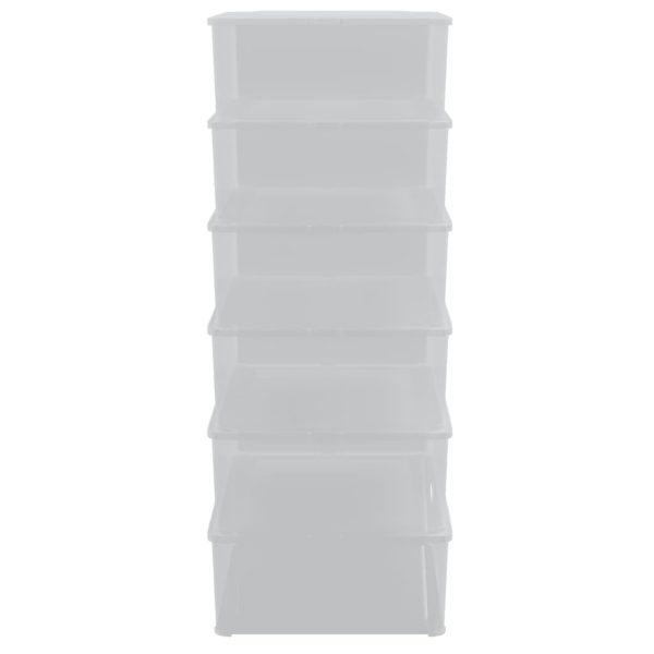 Caixas de arrumação empilháveis 6 pcs 25 L plástico - Image 3