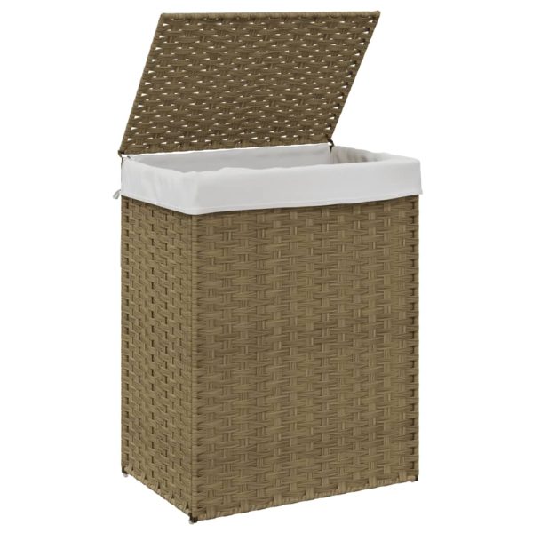 Cesto para roupa suja com tampa 46x33x60 cm vime PE - Image 3