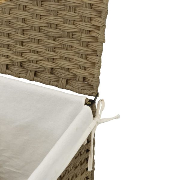 Cesto para roupa suja com tampa 46x33x60 cm vime PE - Image 7